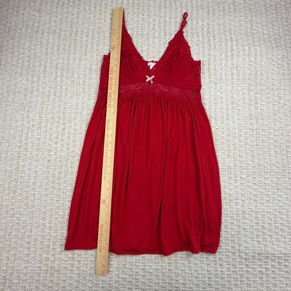 Eberjey Womens Slip Dress Size M Red Lace Modal Babydoll Lingerie Coquette - Picture 9 of 15